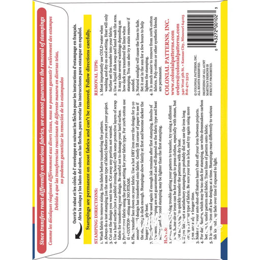 Back cover of Aunt Martha’s 3681 The Busy Bee featuring text and barcode