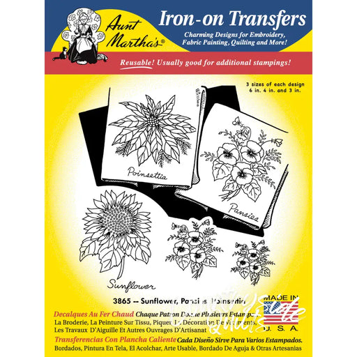 Aunt Martha’s 3865 Sunflower Pansies & Poinsettia Tea