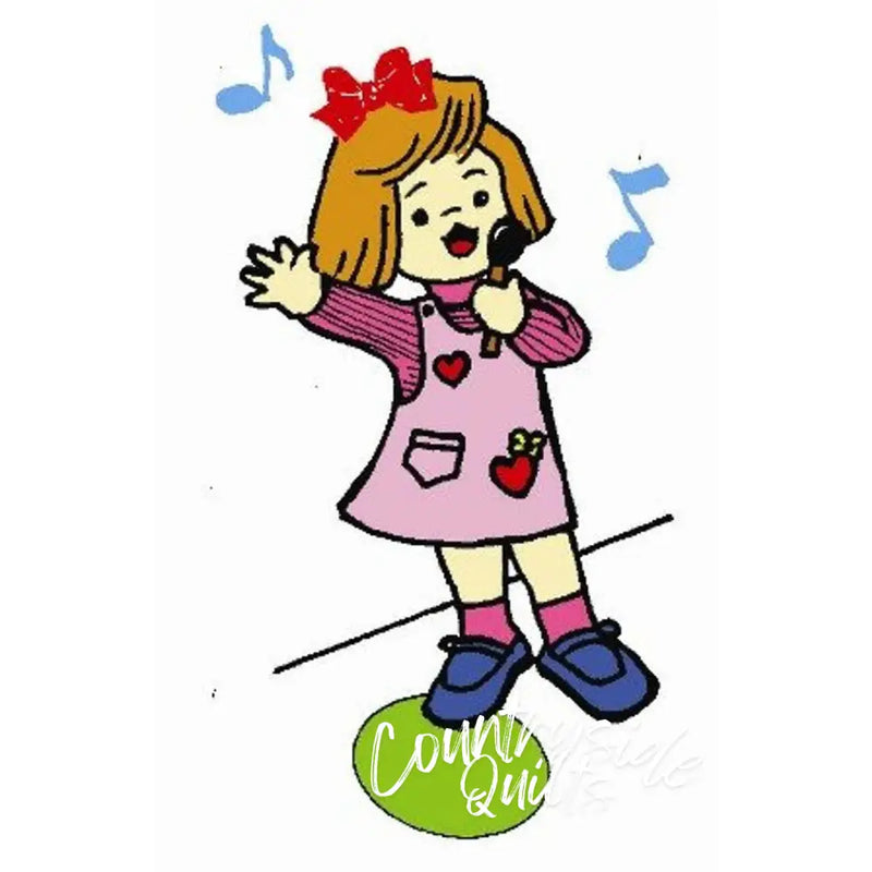 Singing cartoon girl on Aunt Marthas girl tea towels from Compare Select