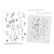 Christmas stocking and mitten embroidery pattern from Aunt Martha’s Primitive Christmas