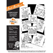 Vintage Aunt Martha’s embroidery transfer pattern featuring Buzzing Bees and flower designs