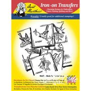 Vintage iron-on transfer pattern sheet of birds from Aunt Martha’s for countryside quilts