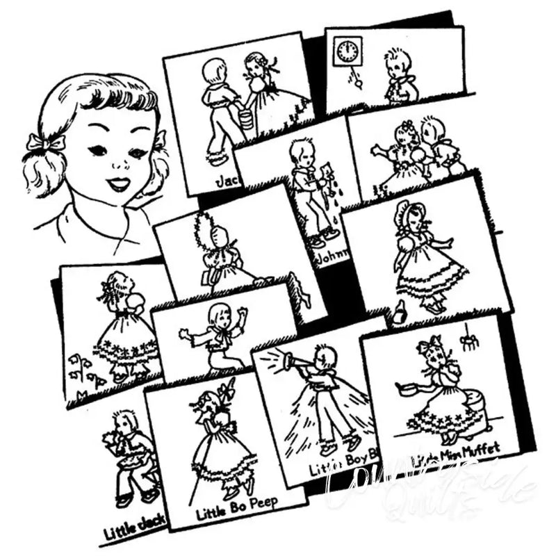 Illustration from Aunt Marthas Nursery Rhymes on Countryside Quilts product