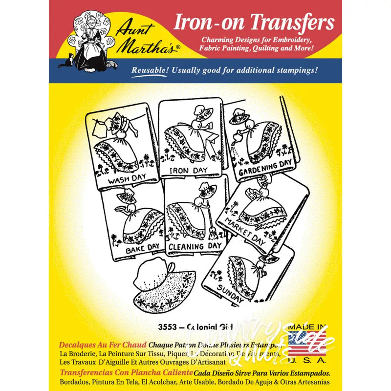 Aunt Martha’s® 3553 Colonial Girl Days of the Week Tea