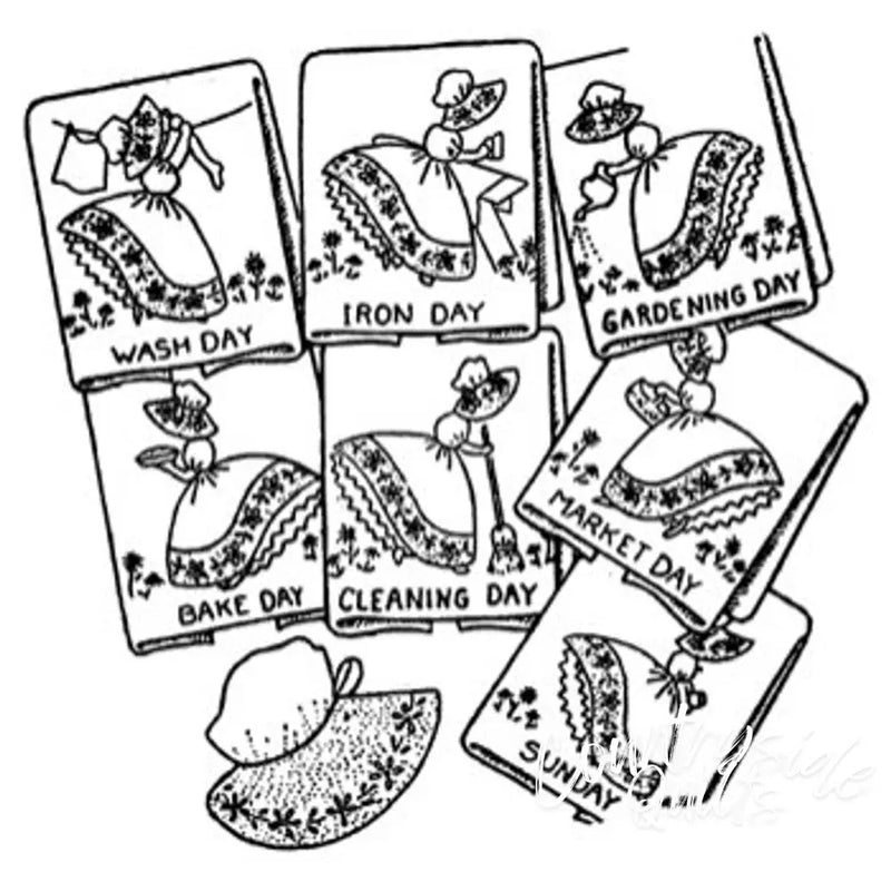 Aunt Martha’s® 3553 Colonial Girl Days of the Week Tea