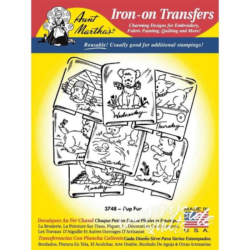 Aunt Martha’s® 3748 Pup Fun Days of the Week Tea Towels