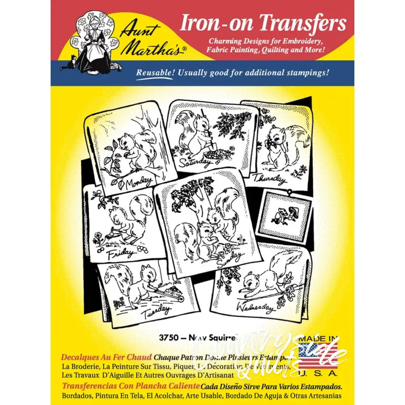 Aunt Martha’s® 3750 New Squirrel Days of the Week Tea