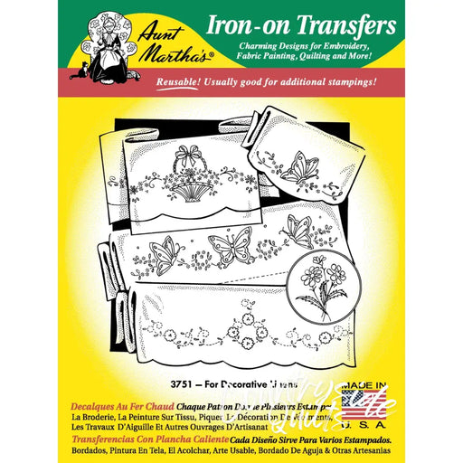 Aunt Marthas® iron-on transfers for decorative linens on countryside quilts