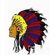 Native American headdress profile showcasing Aunt Martha’s® American Indian Designs for countryside quilts