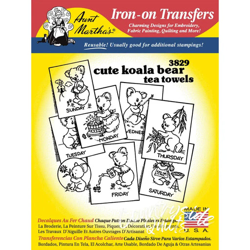 Aunt Martha’s® 3829 Koala Bear Tea Towels Days