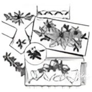 Floral-themed greeting cards featuring Poinsettias, Bells & Holly from Aunt Martha’s® countryside quilts collection