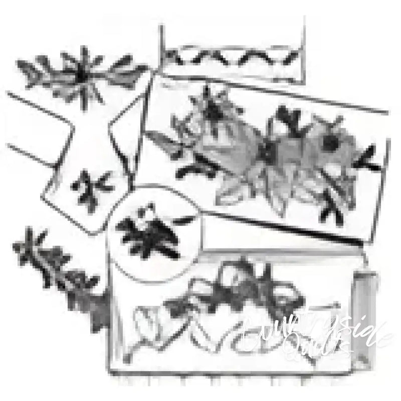 Floral-themed greeting cards featuring Poinsettias, Bells & Holly from Aunt Martha’s® countryside quilts collection