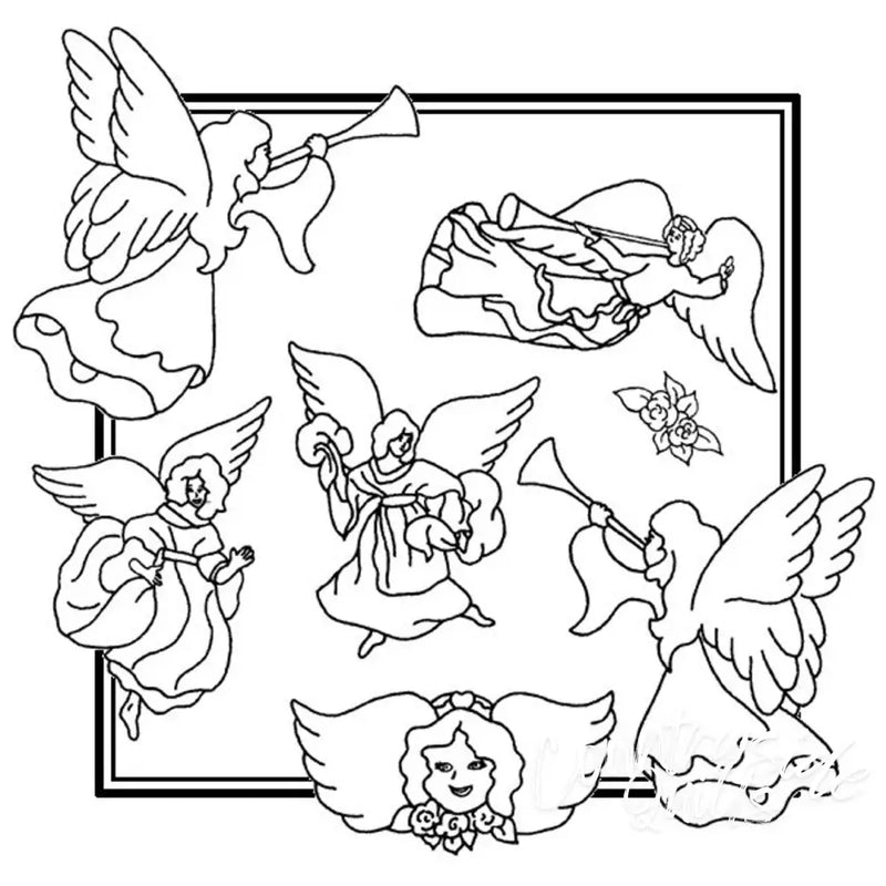 Aunt Marthas® countryside quilts Angels in a square frame for compare select quilting