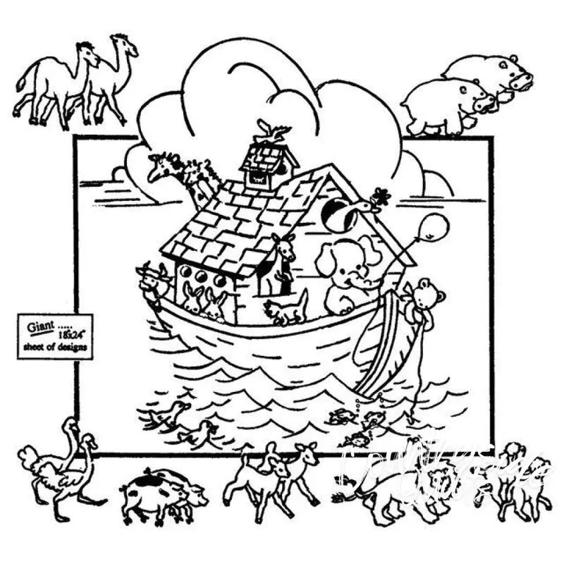 Aunt Martha’s® Noah’s Ark countryside quilt with animals for nursery decor