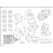 Aunt Martha’s® Kid’s Number Sampler embroidery pattern with cartoon animal design for countryside quilts