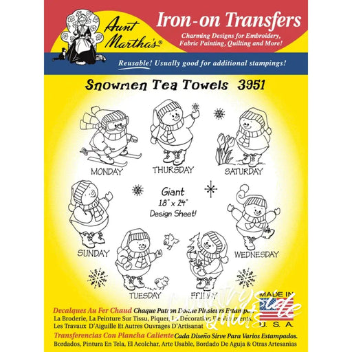 Aunt Martha’s® 3951 Snowmen for Tea Towels Days