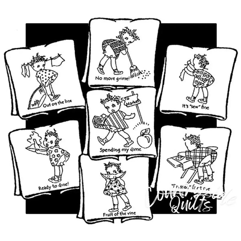 Aunt Marthas® Cartoon-themed embroidered squares for countryside quilts compare select