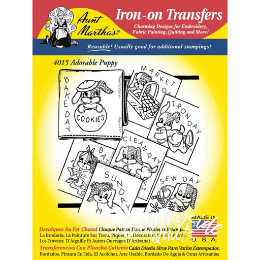 Aunt Martha’s® 4015 Adorable Puppy Days of the Week Tea