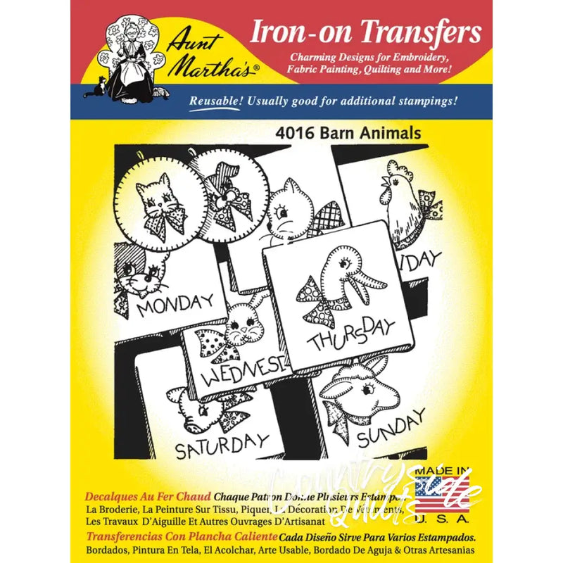 Aunt Martha’s® 4016 Barn Animals Days of the Week Tea