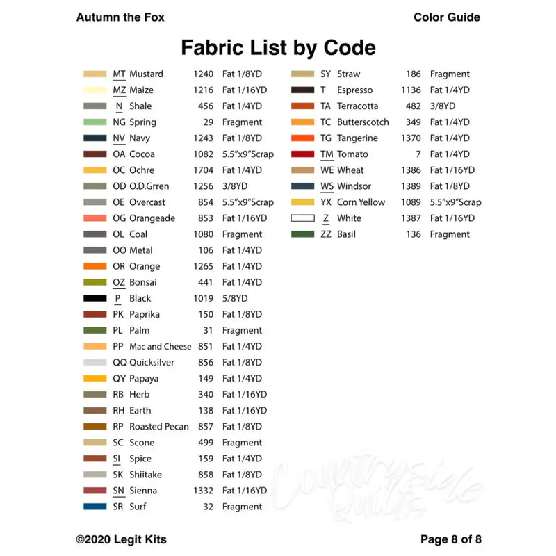 Autumn the Fox Pattern PT001