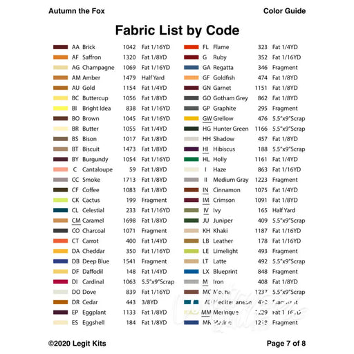 Autumn the Fox Quilt Kit QK001