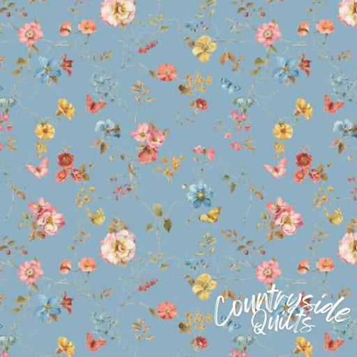 Countryside Floral Blue 44’’ / 45’’ Width C14533-Blue