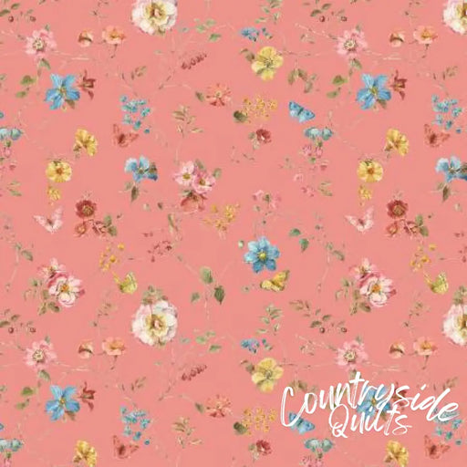 Countryside Floral Coral 44’’ / 45’’ Width C14533-CORAL