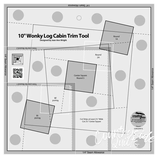 Creative Grids 10in Wonky Log Cabin Trim Tool Notions