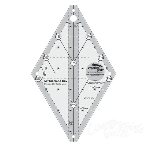 Creative Grids 60 Degree Tiny Diamond Ruler Notions