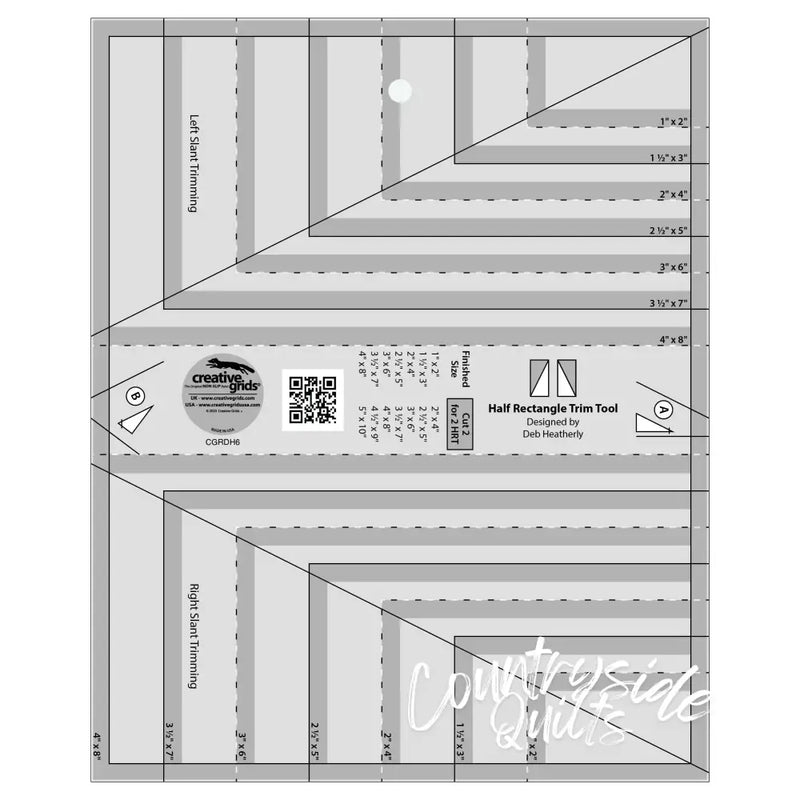 Creative Grids Half Rectangle Trim Tool Notions CDS-CGRDH6