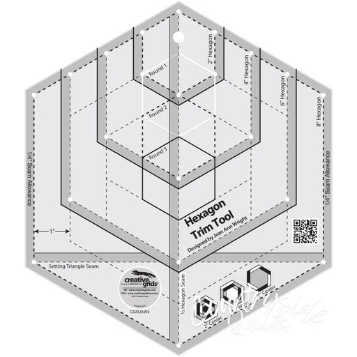 Creative Grids Hexagon Trim Tool Quilt Ruler Notions