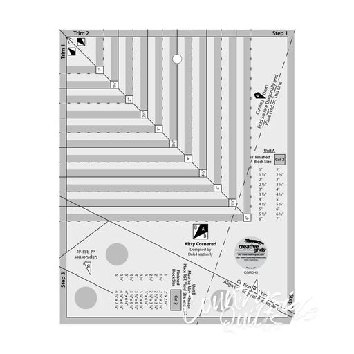 Creative Grids Kitty Cornered Ruler Notions CDS-CGRDH5