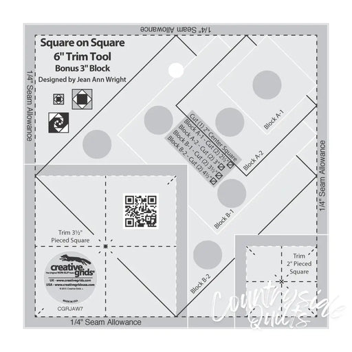 Creative Grids Square on Trim Tool - 3in or 6in Finished