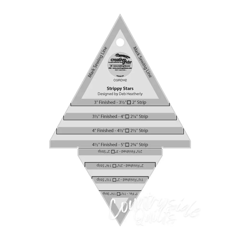 Creative Grids Strippy Stars Tool 5in x 7-1/2in Quilt Ruler