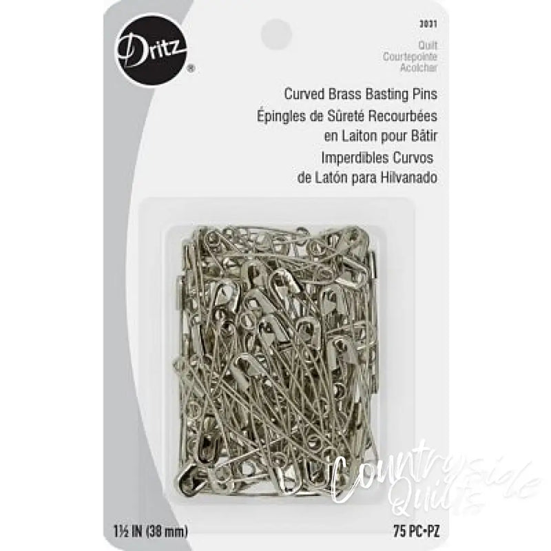 Dritz 1-1/2’’ Curved Basting Pins Nickel 75 pc 3031