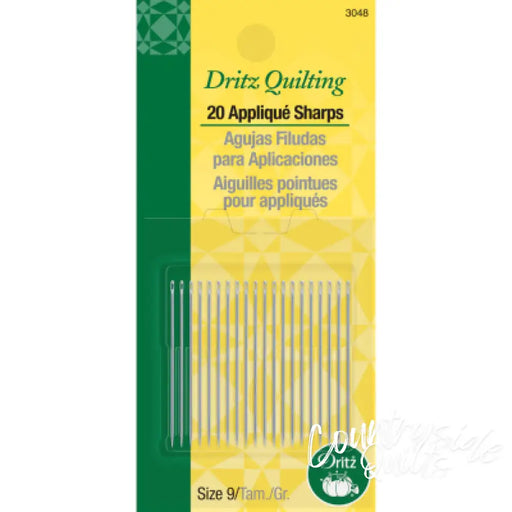 Dritz Appliqué Sharps Hand Needles Size 9 20 pc 3048