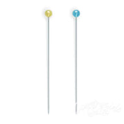 Dritz Crystal Glass Head Pins Blue & Yellow 100 pc