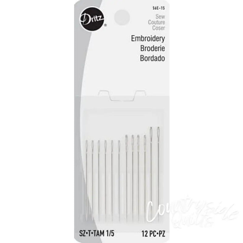 Dritz Needles Hand Embroidery Sz 1/5 56E-15