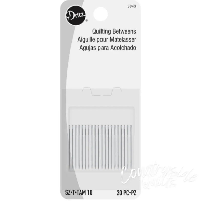 Dritz Quilter’s Betweens Hand Needles Size 10 20 Count