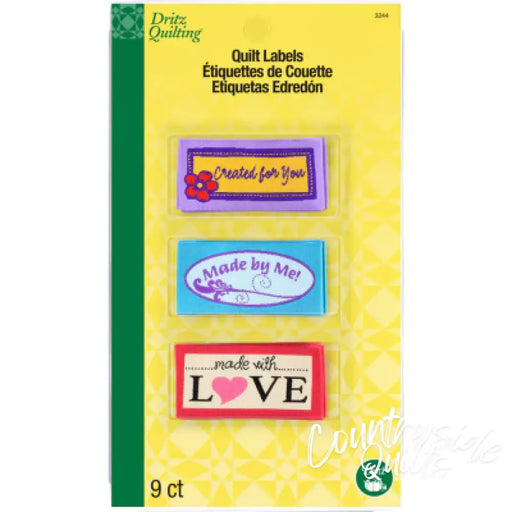 Dritz Sew-on Woven Quilt Labels Assorted 9 pc 3244