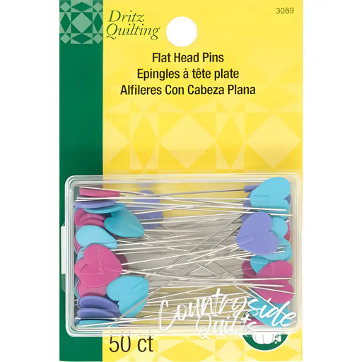 Drtiz 2’’ Flat Heart Head Pins Assorted 50 pc 3069