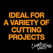 Orange text stating Ideal for a Variety of Cutting Projects on Friskers 8 Titanium Softgrip Scissors