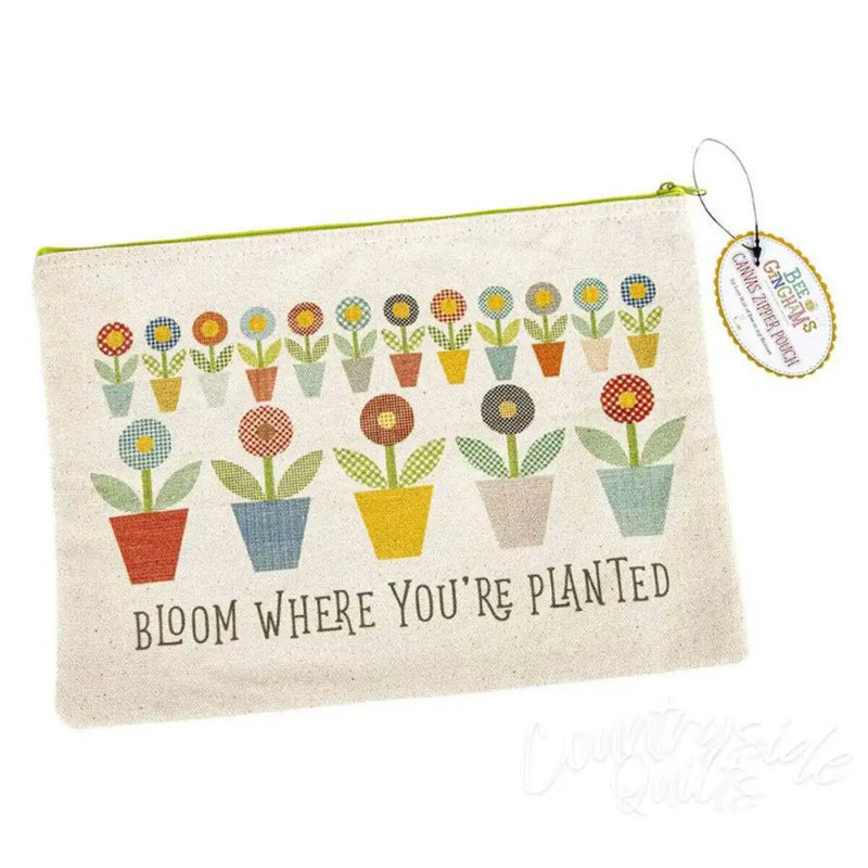 Lori Holt Gingham Garden Large Canvas Zipper Pouch 648162