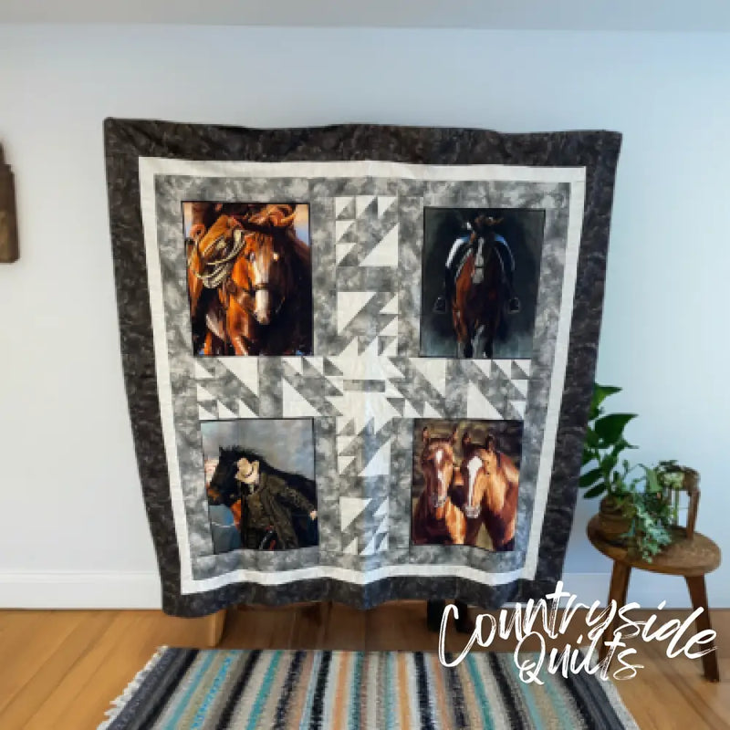 Horsin Around Completed Quilt Top HAQT02
