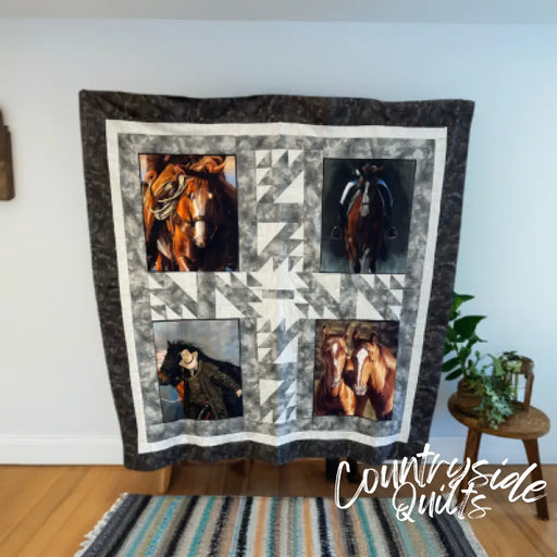 Horsin Around Completed Quilt Top HAQT02