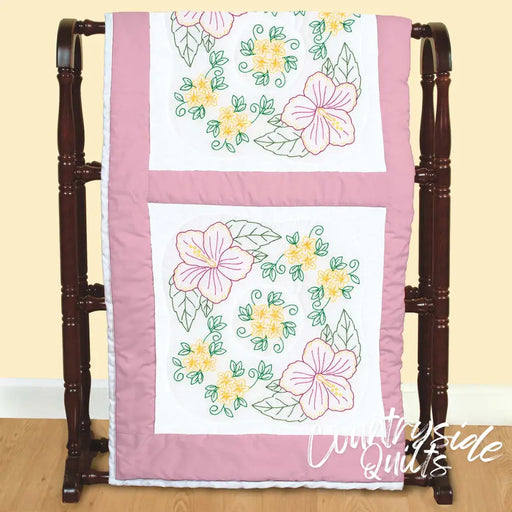 Jack Dempsey Hibiscus Quilt Blocks Discountinued Block