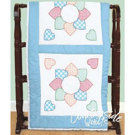 Jack Dempsey Patchwork Hearts Quilt Block Set 18’’ 216218