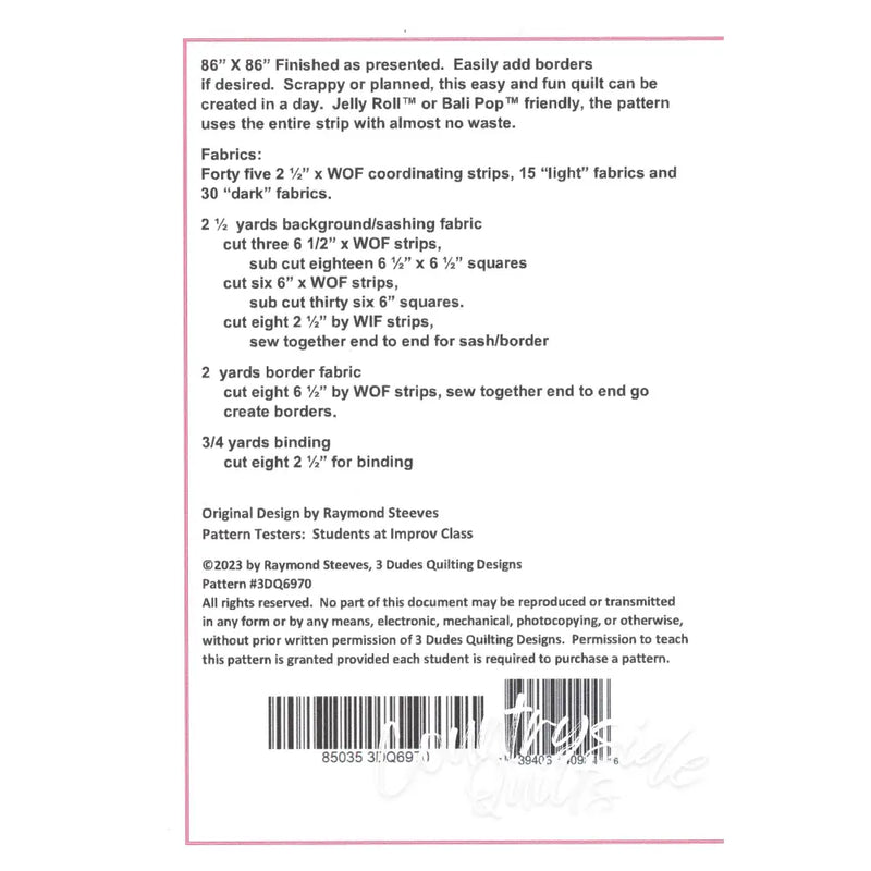 JELLY ROLL HEART QUILT Quilt Pattern 85035 3DQ6970