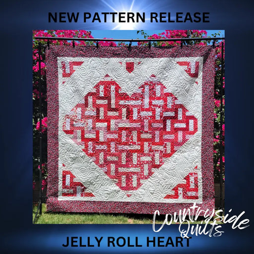 JELLY ROLL HEART QUILT Quilt Pattern 85035 3DQ6970
