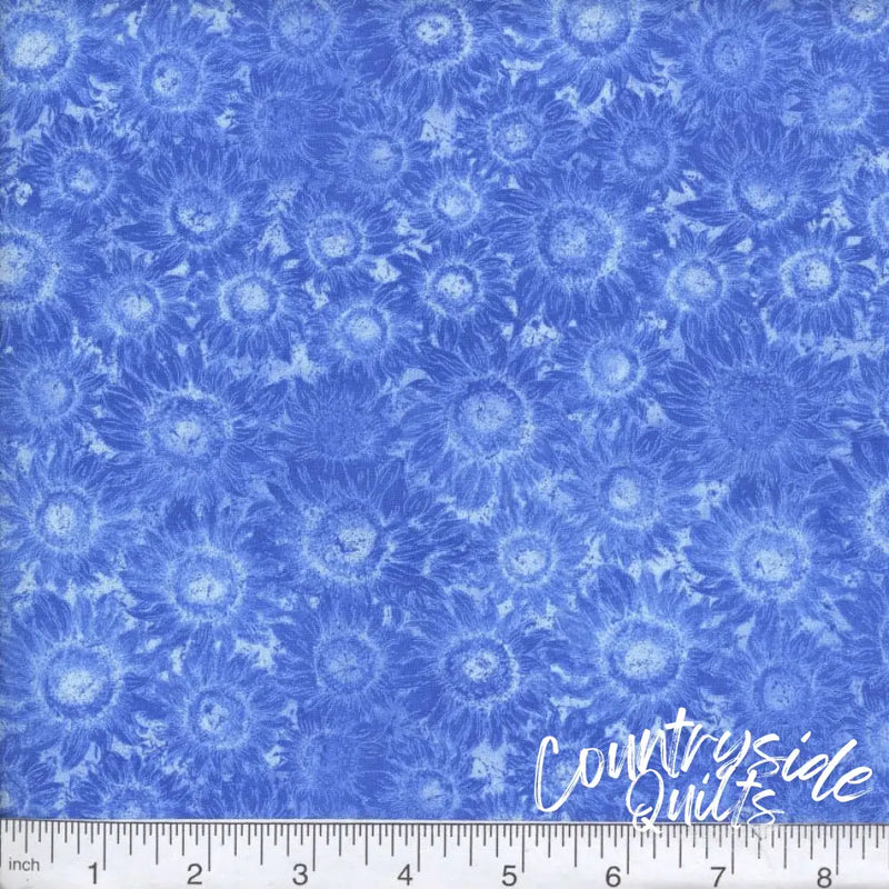 Marshall Dry Goods - Sunflowers - Blue 45’’ Yardage 956251